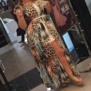 Bebe XL Unique Sexy Maxi Dress w Mini Underneath